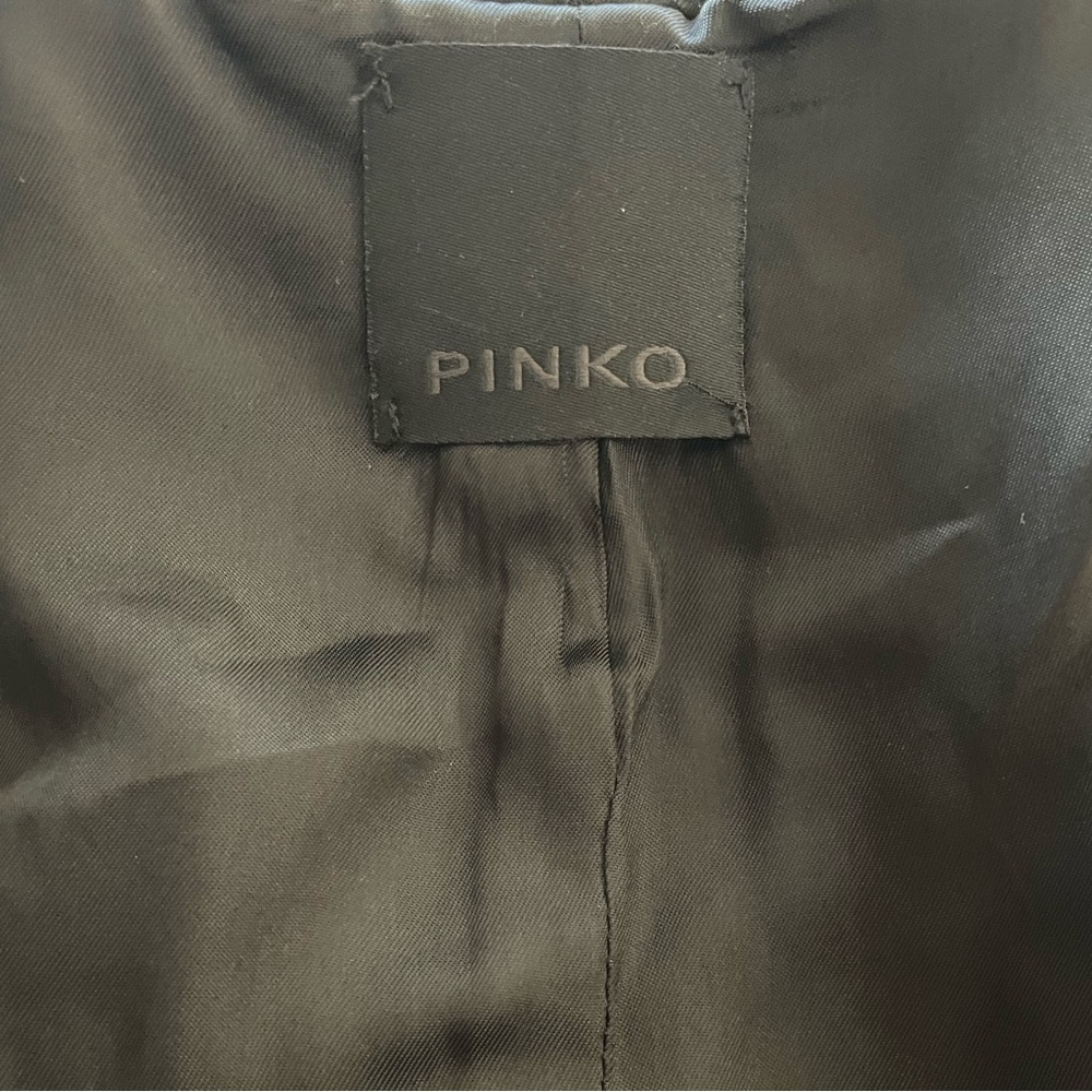 Pinko Classic Black Belted Pea Coat - Picture 3 of 5